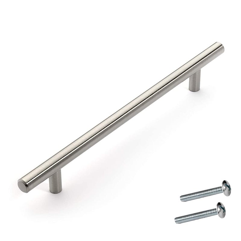 Dynasty Hardware P-1012-SN European 12" Bar Cabinet Hardware Pull Satin Nickel (1 Pack)